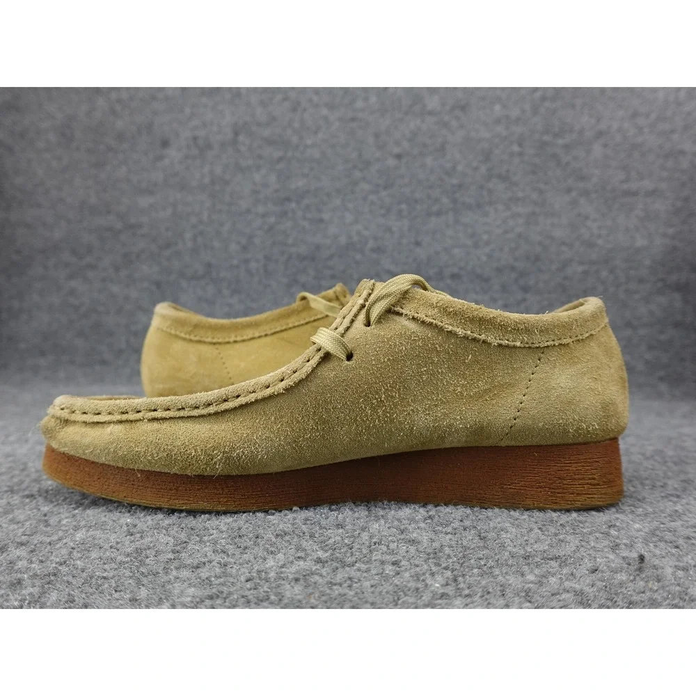 Clarks Wallabee Moccasin Shoes Mens Size 10 Tan Suede Crepe Sole Classic